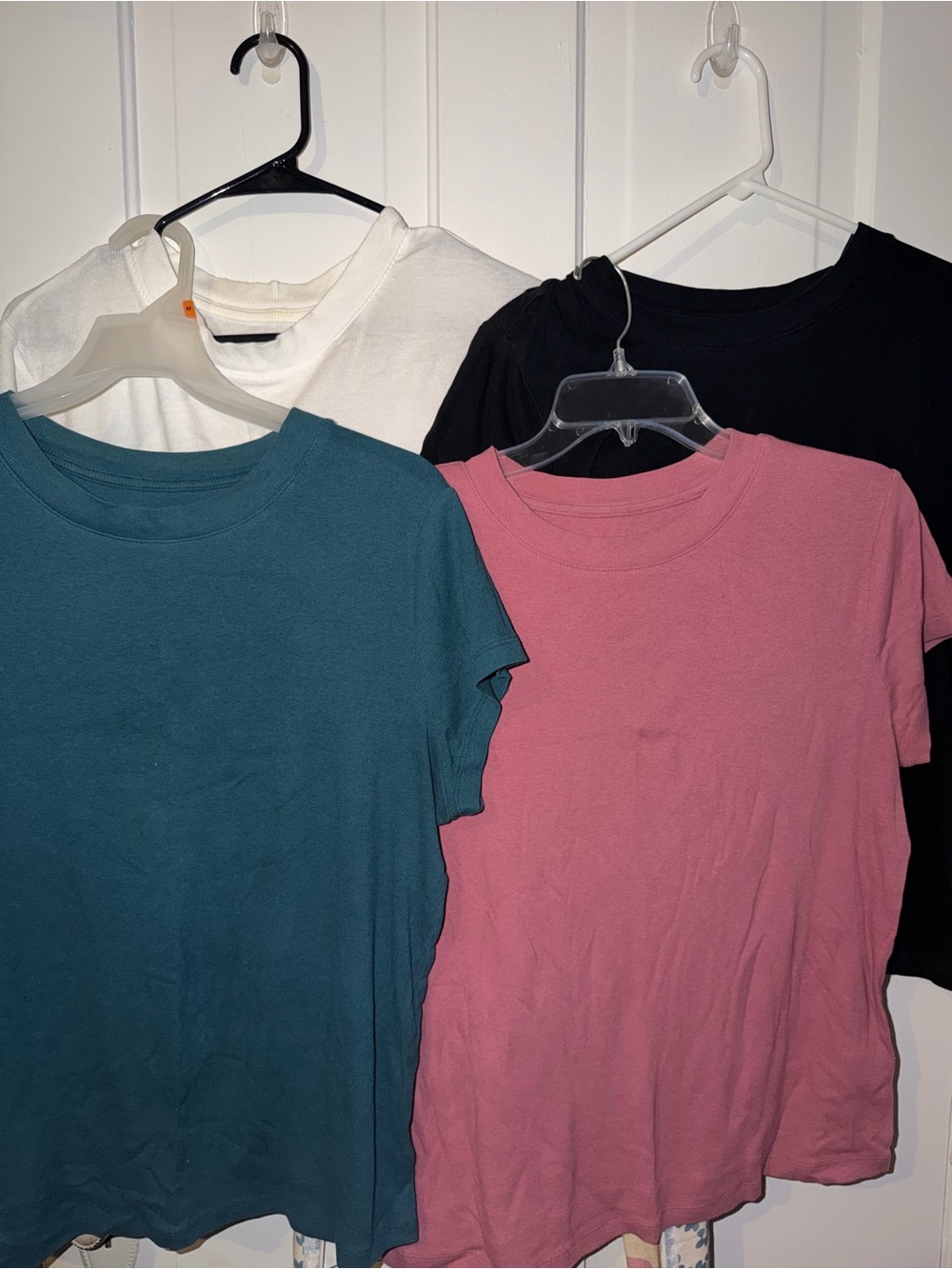 Everyday Crewneck Tee shirts - Pink, Teal, White, Black